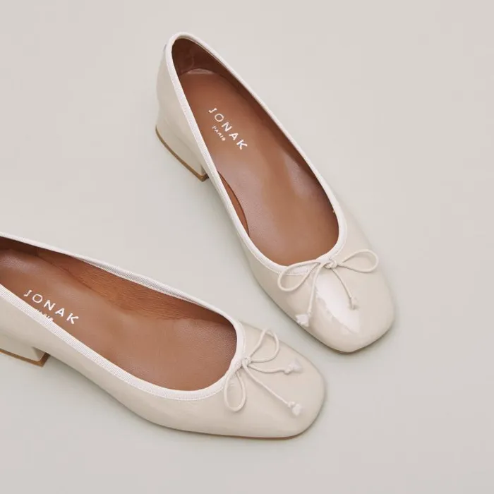Women Ballet Flats With Low Heels Ecru JONAK Ballet Flats