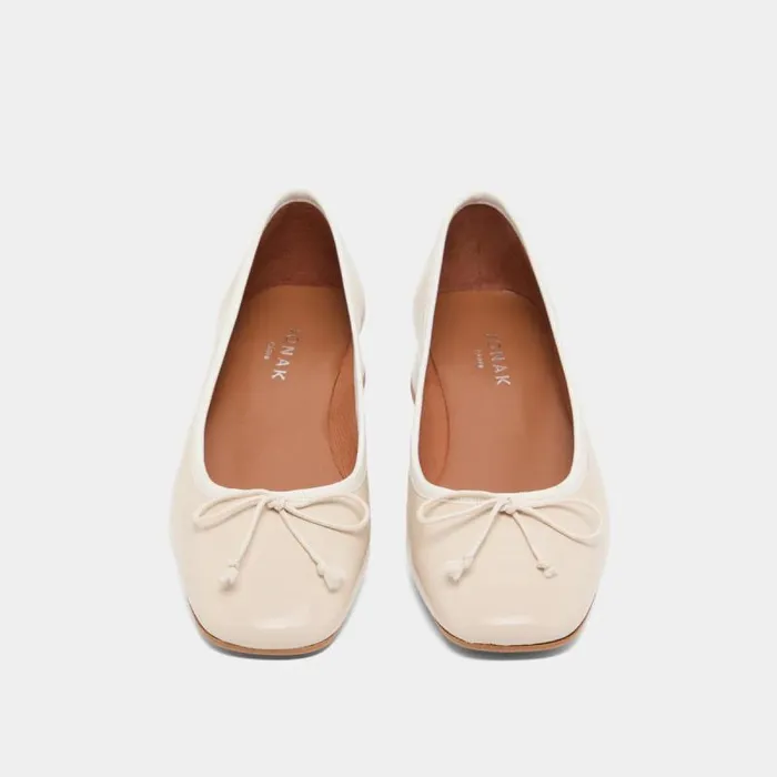 Women Ballet Flats With Low Heels Ecru JONAK Ballet Flats