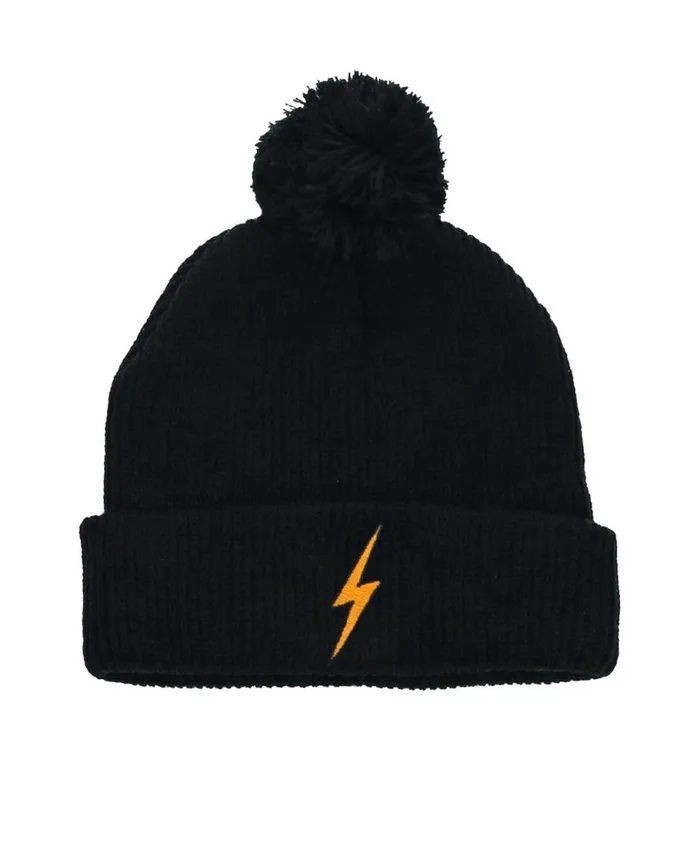 Women Beanies Aviator Nation BOLT POM POM BEANIE 8211 BLACK