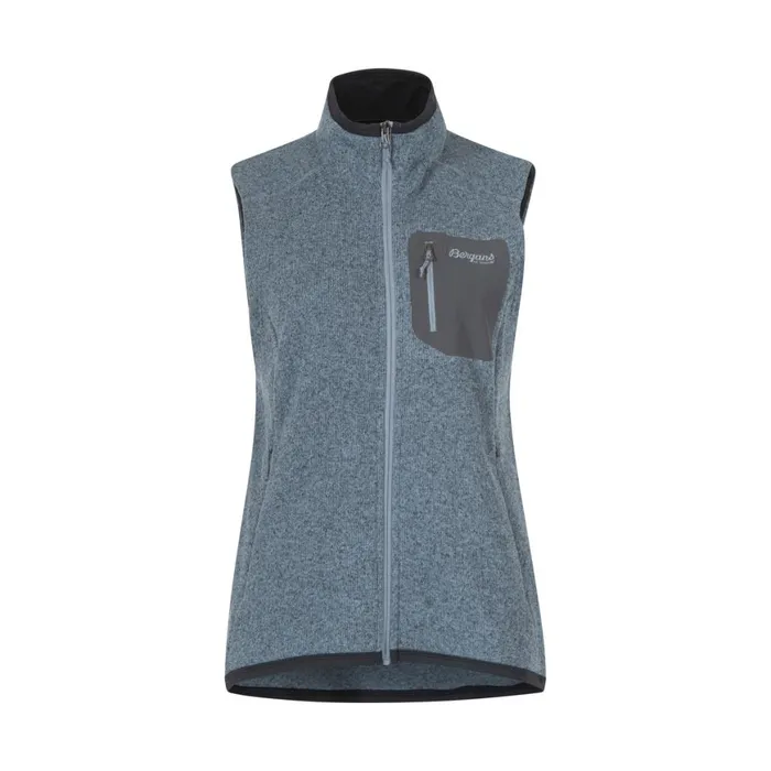 Women Bergans Of Norway Fleece Kamphaug Knitted Vest Husky Blue