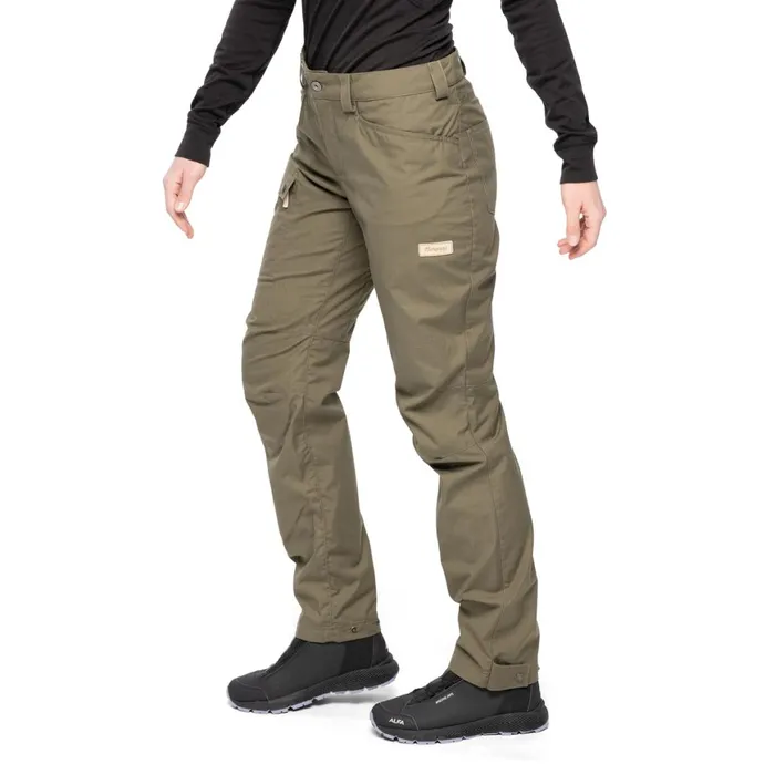 Women Bergans Of Norway Hiking Pants Nordmarka Leaf Light Pants Green Mud