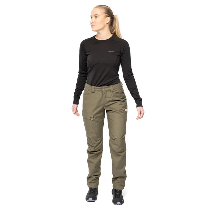 Women Bergans Of Norway Hiking Pants Nordmarka Leaf Light Pants Green Mud
