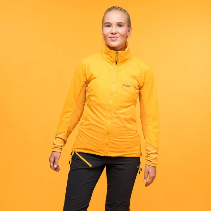 Women Bergans Of Norway Insulated Jackets Y Mountainline Light Insulated Air Jacket Mango Yellow