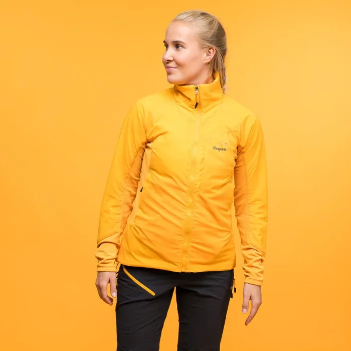 Women Bergans Of Norway Insulated Jackets Y Mountainline Light Insulated Air Jacket Mango Yellow