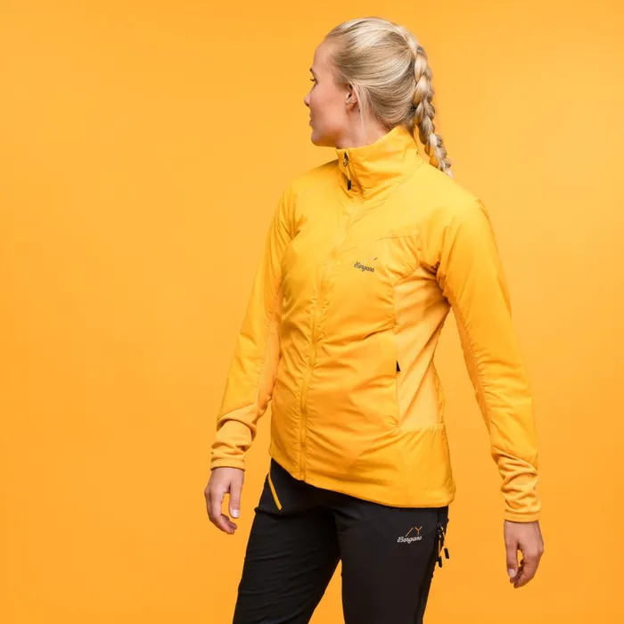 Women Bergans Of Norway Insulated Jackets Y Mountainline Light Insulated Air Jacket Mango Yellow