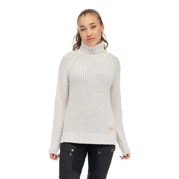 Women Bergans Of Norway Jumpers And Long Sleeves Nordmarka Merino High Neck Jumper Vanilla White