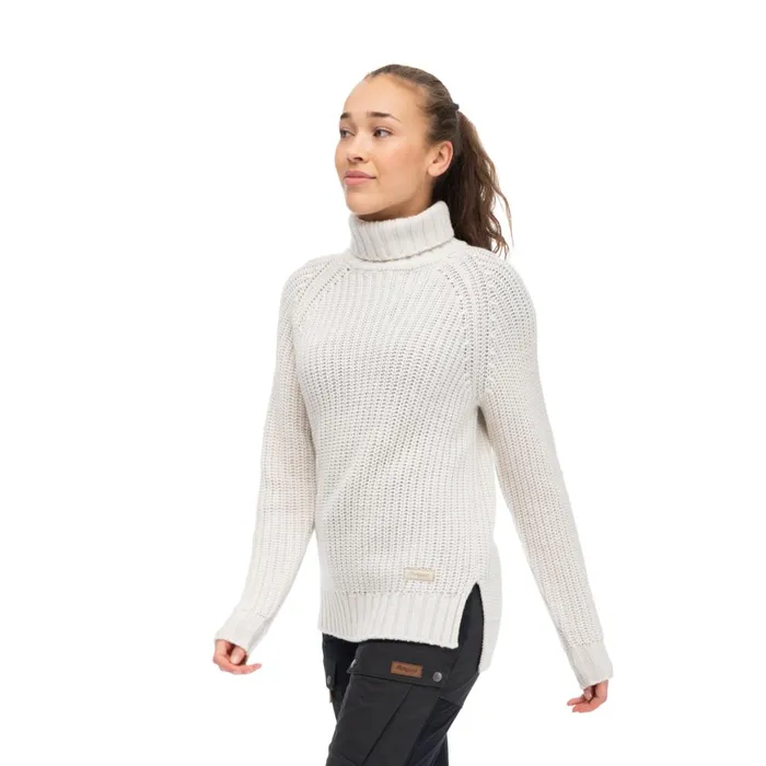Women Bergans Of Norway Jumpers And Long Sleeves Nordmarka Merino High Neck Jumper Vanilla White