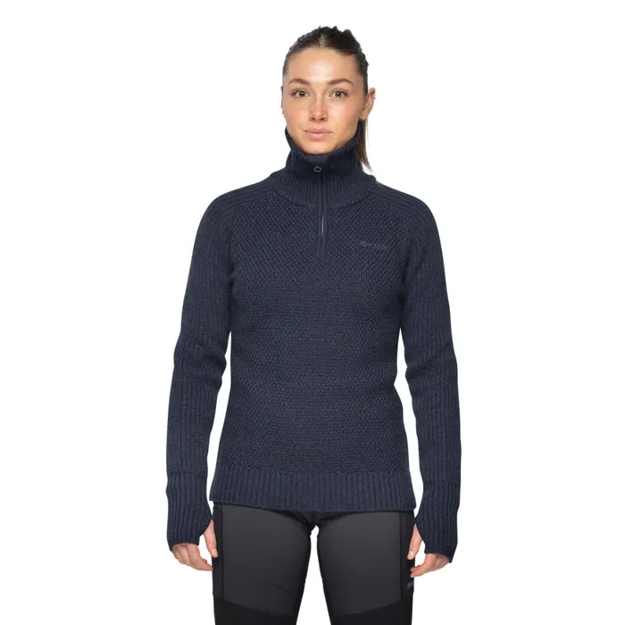 Women Bergans Of Norway Jumpers And Long Sleeves Ulriken Jumper Navy Blue