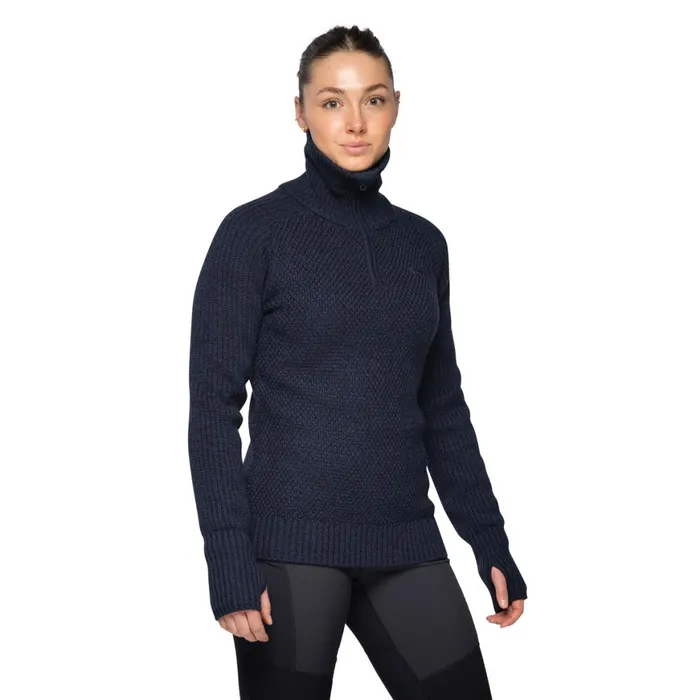 Women Bergans Of Norway Jumpers And Long Sleeves Ulriken Jumper Navy Blue