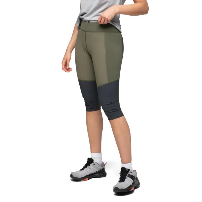 Women Bergans Of Norway Pirate Pants Flyen Outdoor Tights Dark Green Mud Dark Shadow Grey