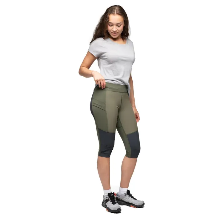 Women Bergans Of Norway Pirate Pants Flyen Outdoor Tights Dark Green Mud Dark Shadow Grey