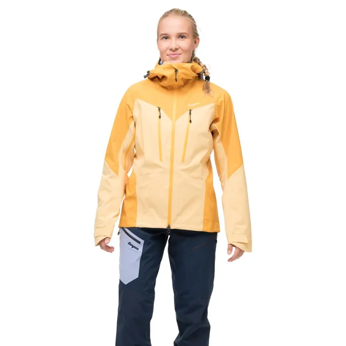 Women Bergans Of Norway Shell Jackets Tind 3l Shell Jacket Buttercup Yellow Marigold Yellow
