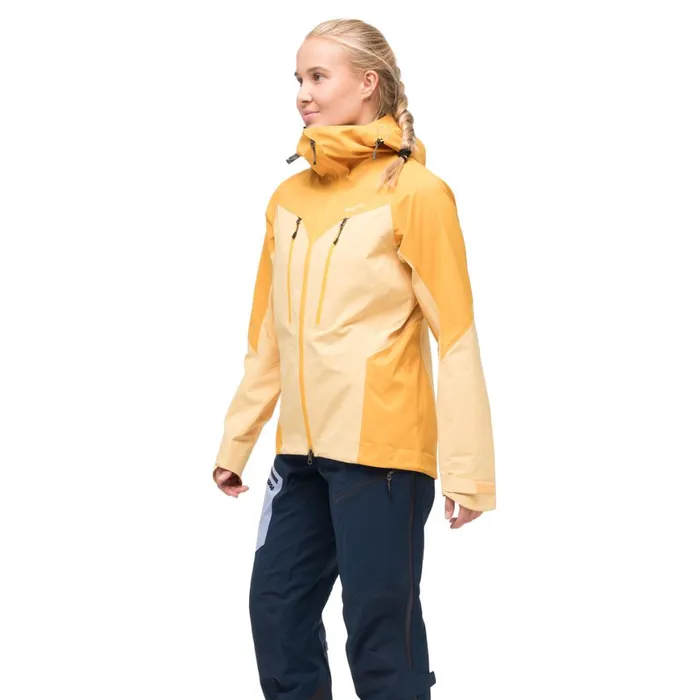 Women Bergans Of Norway Shell Jackets Tind 3l Shell Jacket Buttercup Yellow Marigold Yellow