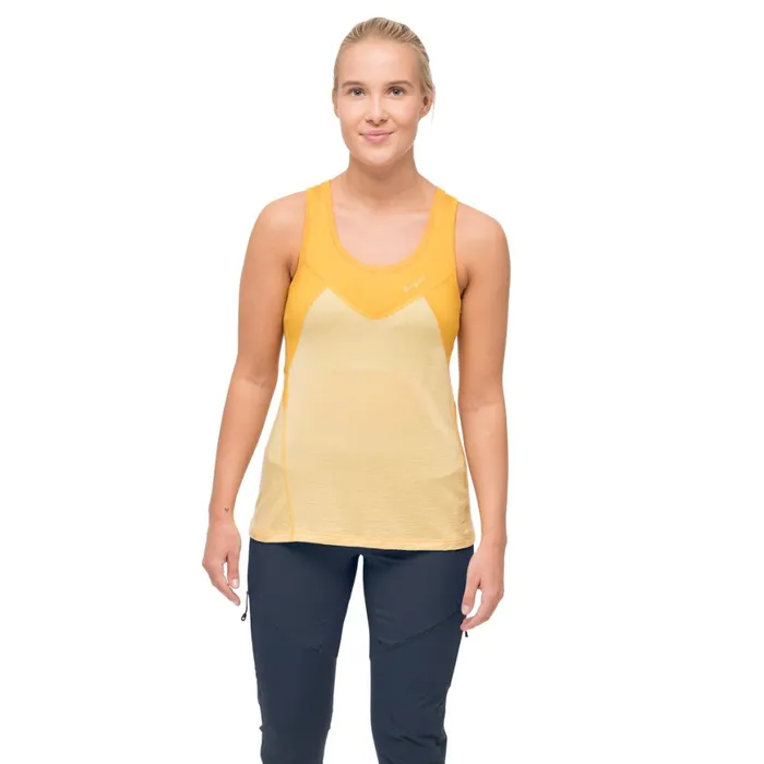 Women Bergans Of Norway Singlets Tind Wool Top Buttercup Yellow Marigold Yellow