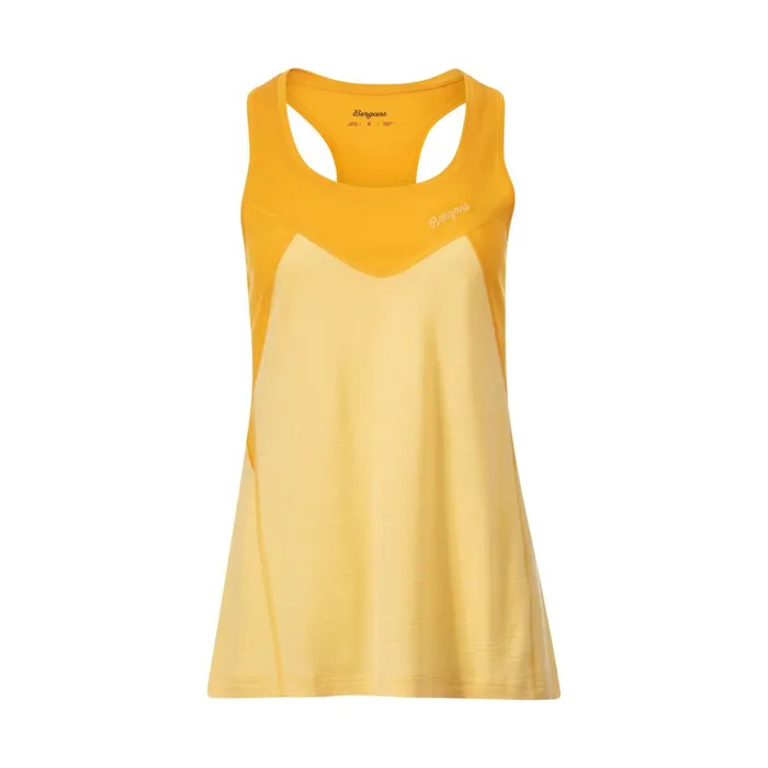 Women Bergans Of Norway Singlets Tind Wool Top Buttercup Yellow Marigold Yellow