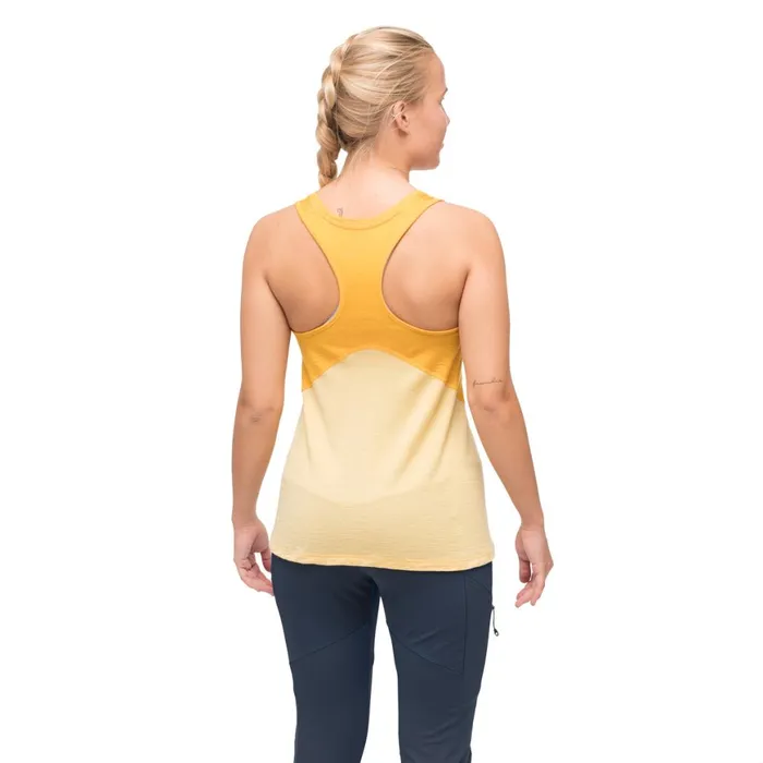 Women Bergans Of Norway Singlets Tind Wool Top Buttercup Yellow Marigold Yellow