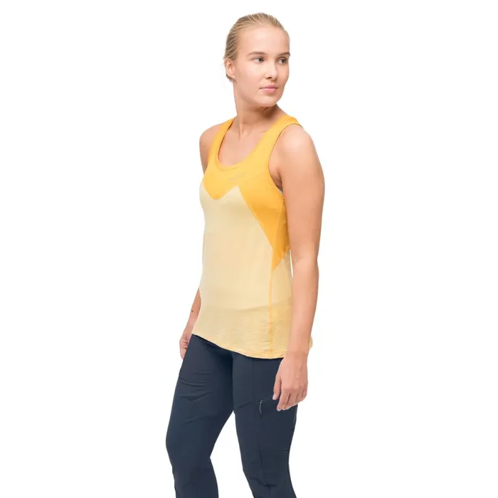 Women Bergans Of Norway Singlets Tind Wool Top Buttercup Yellow Marigold Yellow
