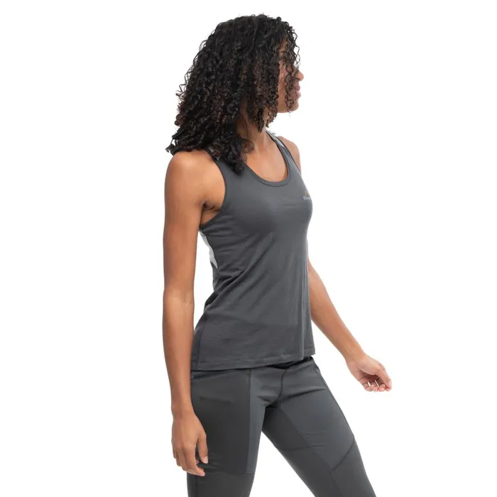 Women Bergans Of Norway Singlets Y Lightline Merino Top Dark Shadow Grey Pearl Grey