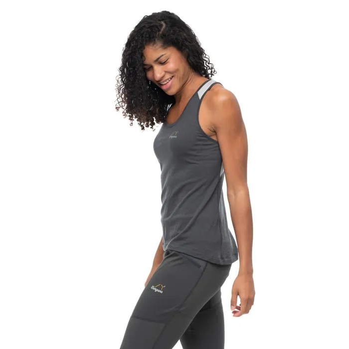 Women Bergans Of Norway Singlets Y Lightline Merino Top Dark Shadow Grey Pearl Grey