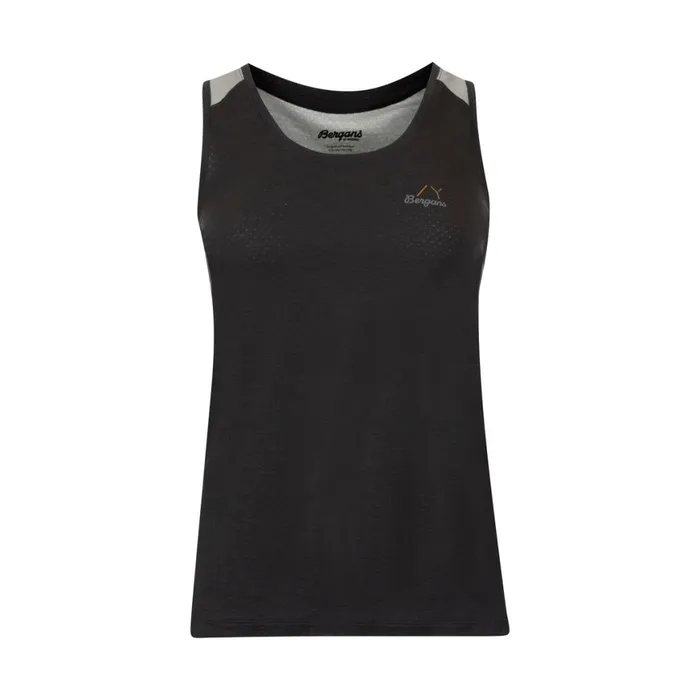 Women Bergans Of Norway Singlets Y Lightline Merino Top Dark Shadow Grey Pearl Grey