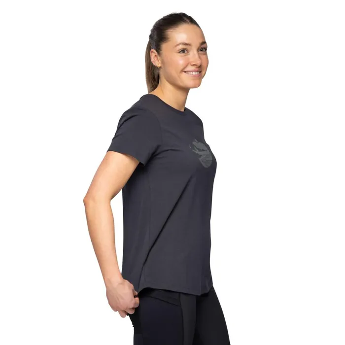 Women Bergans Of Norway TShirts Nordmarka Organic Cotton Print Tee Dark Shadow Grey Dark Shadow Grey Sunset