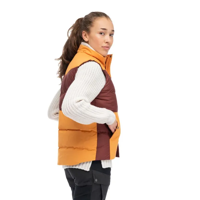 Women Bergans Of Norway Vests Nordmarka Outdoor Down Vest Amarone Red Golden Field