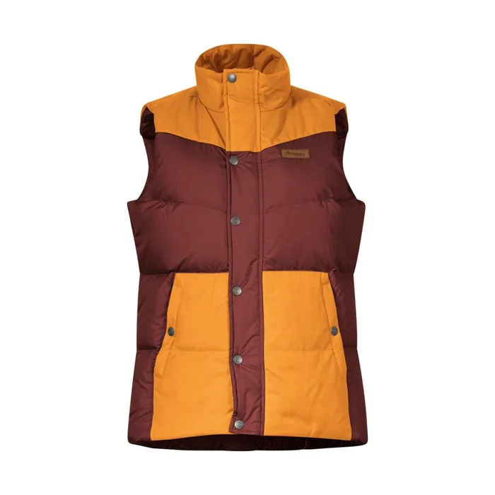 Women Bergans Of Norway Vests Nordmarka Outdoor Down Vest Amarone Red Golden Field