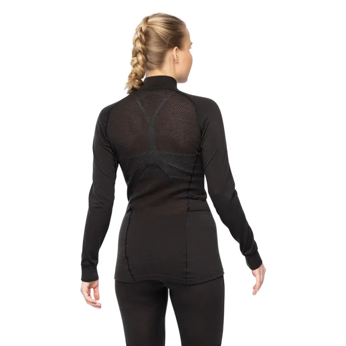 Women Bergans Of Norway Wool Longsleeved Shirts InnerPure Merino Half Zip Black