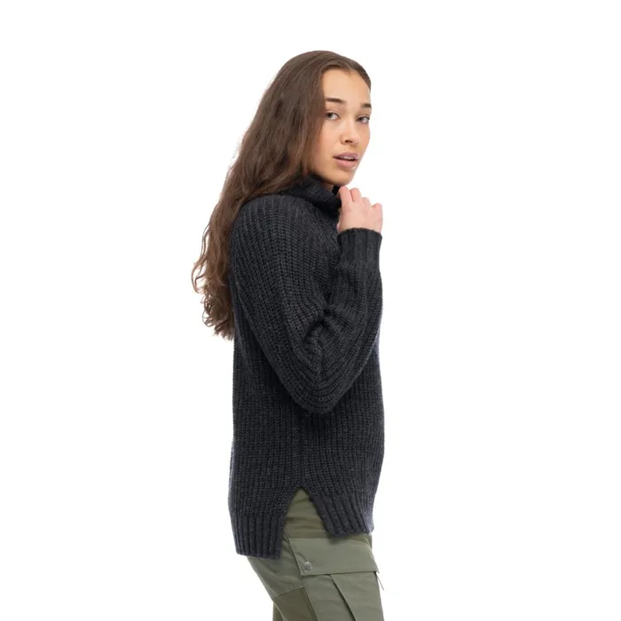 Women Bergans Of Norway Wool Nordmarka Merino High Neck Jumper Dark Shadow Grey