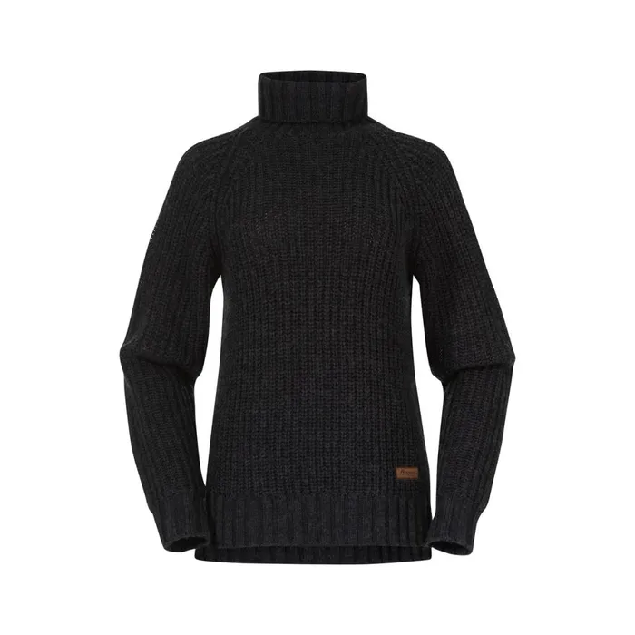 Women Bergans Of Norway Wool Nordmarka Merino High Neck Jumper Dark Shadow Grey