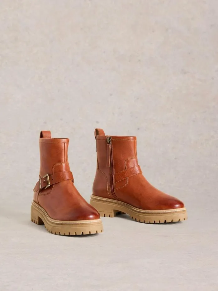 Women Birdy Crop Biker Dk Red White Stuff Boots