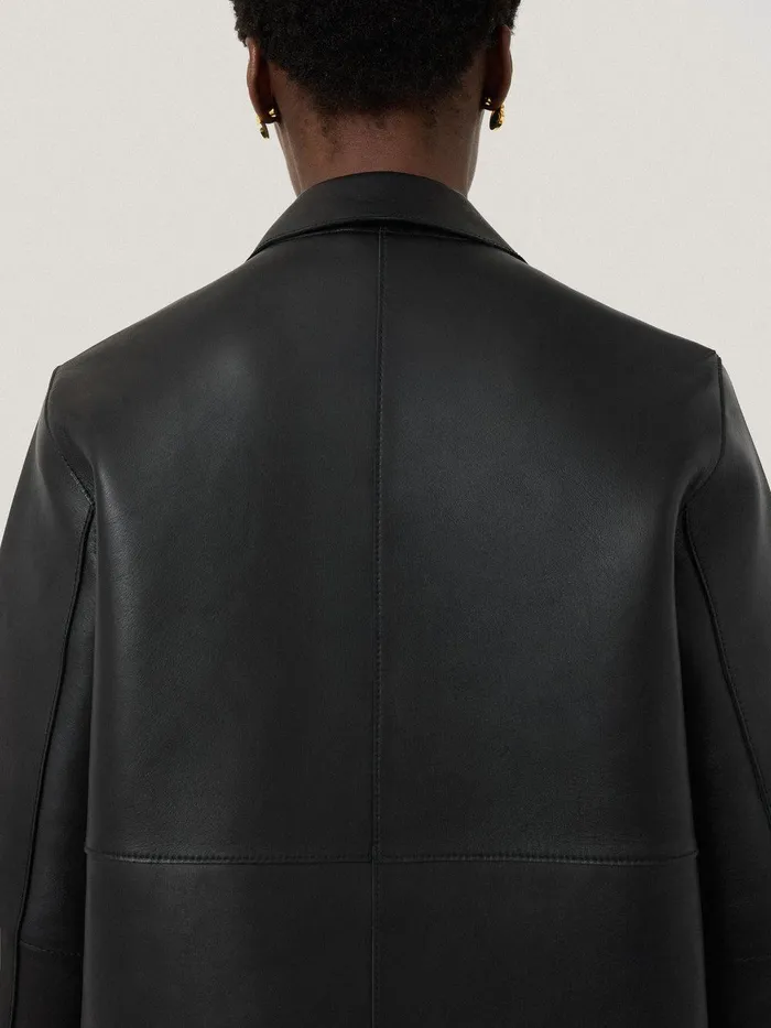 Women Bonded Leather Jacket Black Jigsaw Coords