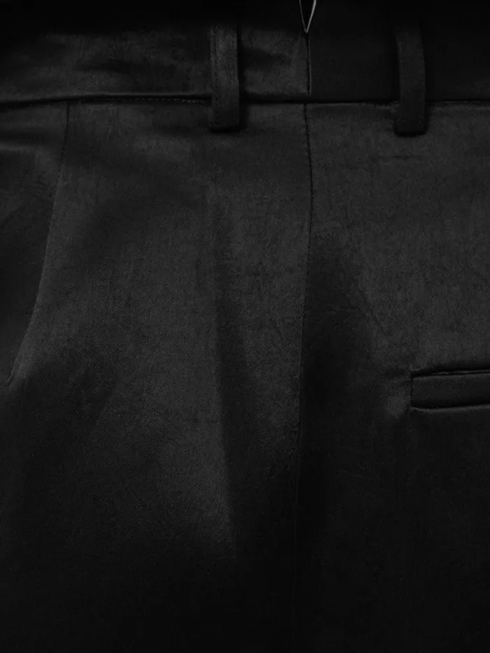 Women Bonded Satin Trouser Black Jigsaw Coords