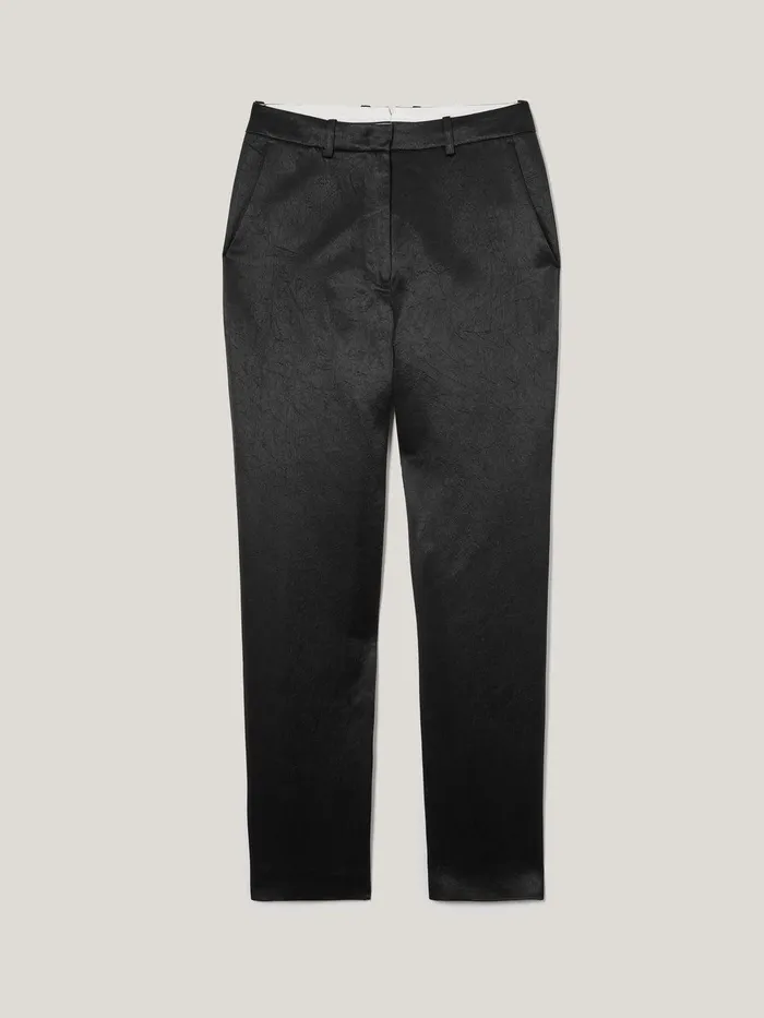 Women Bonded Satin Trouser Black Jigsaw Coords