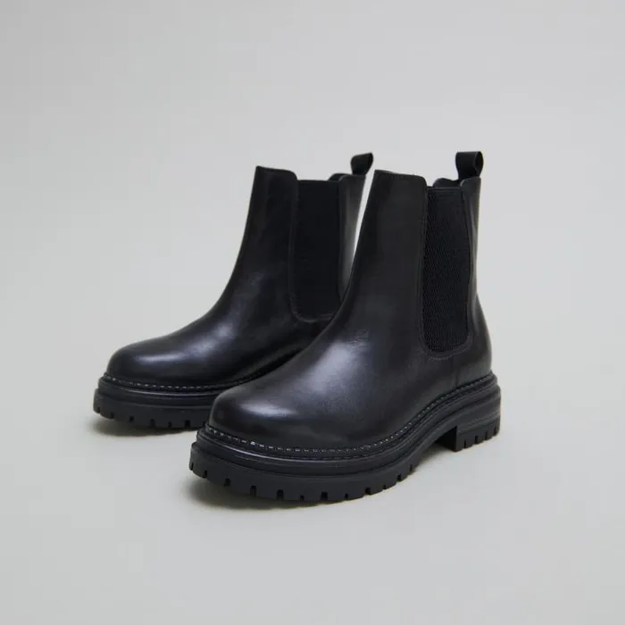 Women Boots With Notched Soles And Elastic Black JONAK Ankle Boots Lowboots