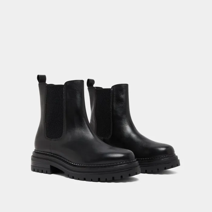 Women Boots With Notched Soles And Elastic Black JONAK Ankle Boots Lowboots