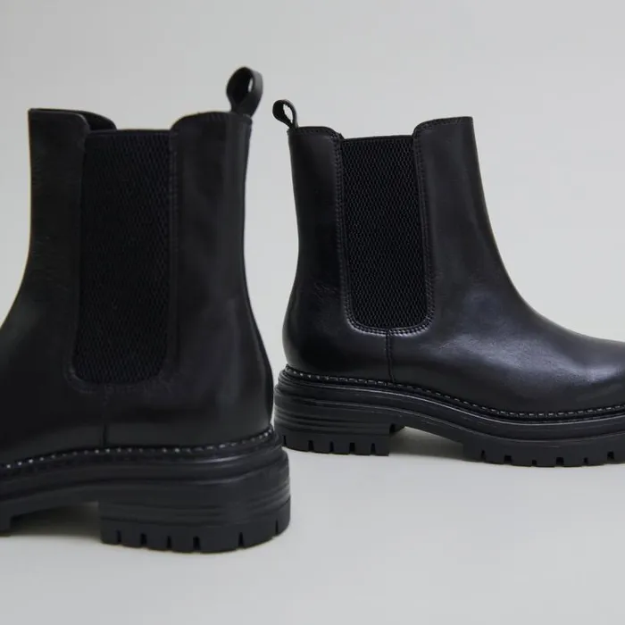 Women Boots With Notched Soles And Elastic Black JONAK Ankle Boots Lowboots