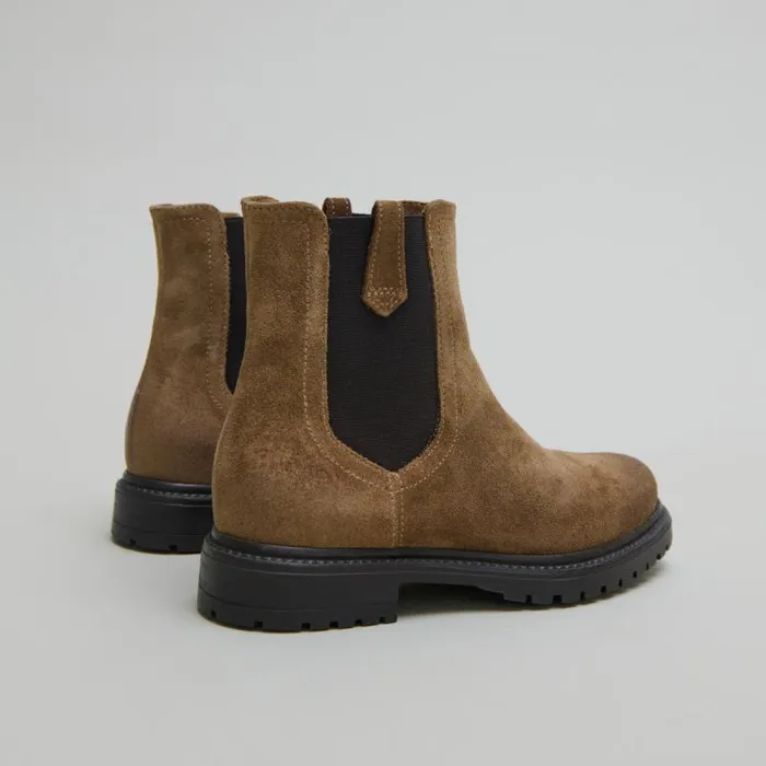 Women Boots With Notched Soles And Elastic Taupe JONAK Ankle Boots Lowboots