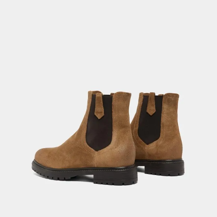 Women Boots With Notched Soles And Elastic Taupe JONAK Ankle Boots Lowboots