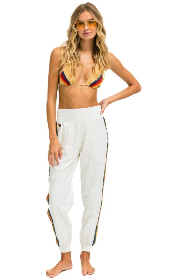 Women Bottoms Aviator Nation 5 STRIPE HI RISE WIND PANT 8211 VINTAGE WHITE Women Bottoms Aviator Nation 5 STRIPE HI RISE WIND PANT 8211 VINTAGE WHITE