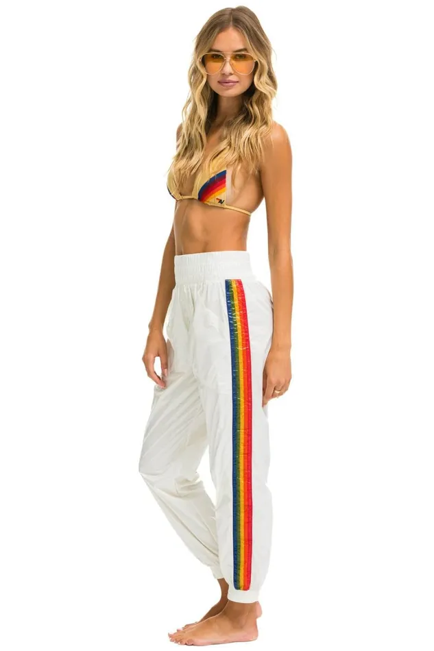 Women Bottoms Aviator Nation 5 STRIPE HI RISE WIND PANT 8211 VINTAGE WHITE Women Bottoms Aviator Nation 5 STRIPE HI RISE WIND PANT 8211 VINTAGE WHITE