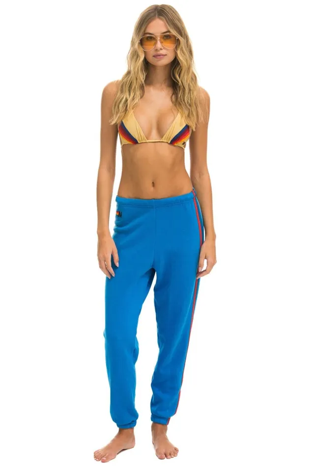 Women Bottoms Aviator Nation 5 STRIPE SWEATPANTS 8211 OCEAN USA Women Bottoms Aviator Nation 5 STRIPE SWEATPANTS 8211 OCEAN USA