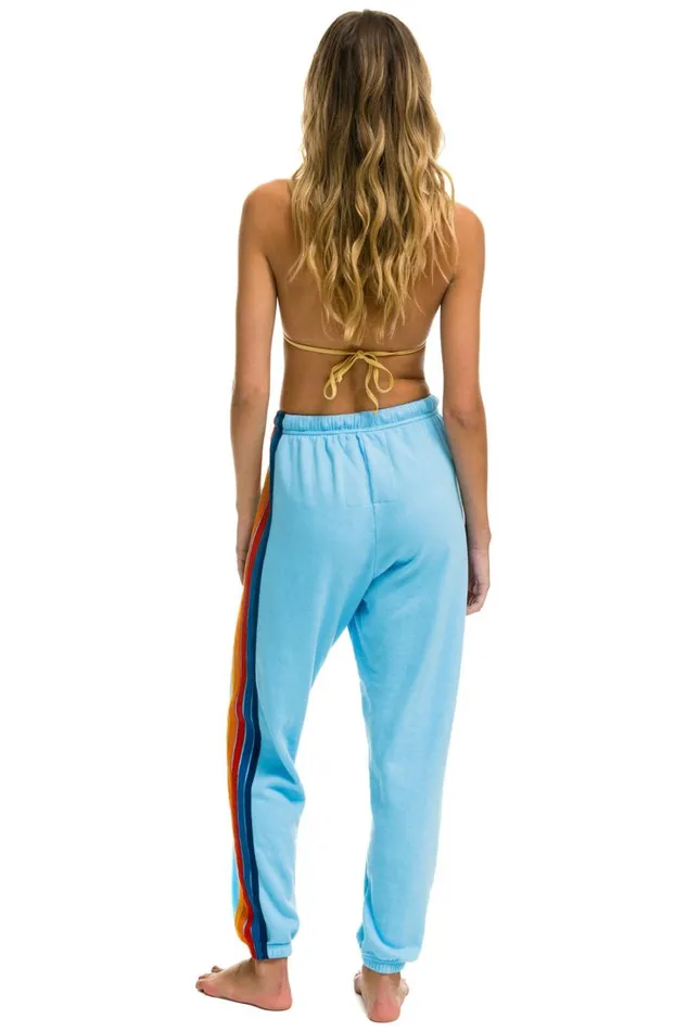Women Bottoms Aviator Nation 5 STRIPE SWEATPANTS 8211 SKY 2 Women Bottoms Aviator Nation 5 STRIPE SWEATPANTS 8211 SKY 2