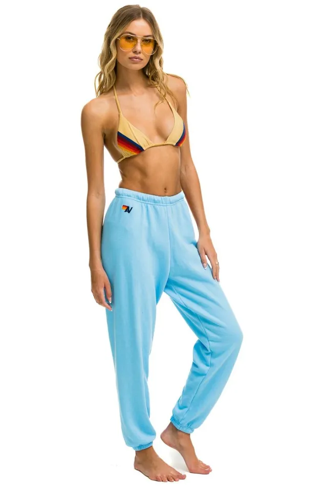 Women Bottoms Aviator Nation 5 STRIPE SWEATPANTS 8211 SKY 2 Women Bottoms Aviator Nation 5 STRIPE SWEATPANTS 8211 SKY 2