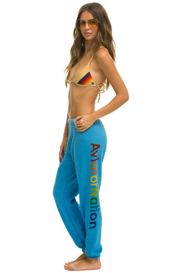 Women Bottoms Aviator Nation AVIATOR NATION SWEATPANTS 8211 OCEAN