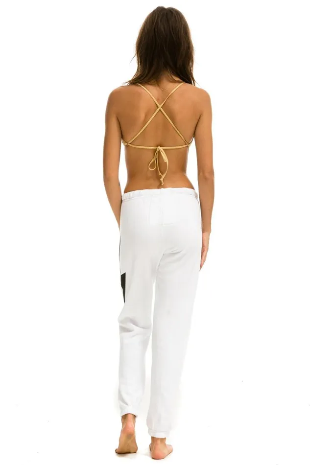 Women Bottoms Aviator Nation BOLT SWEATPANTS 8211 WHITE Women Bottoms Aviator Nation BOLT SWEATPANTS 8211 WHITE