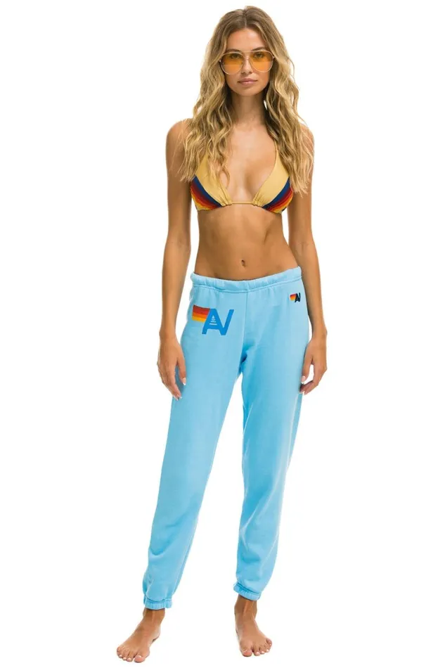 Women Bottoms Aviator Nation LOGO SWEATPANTS 8211 SKY