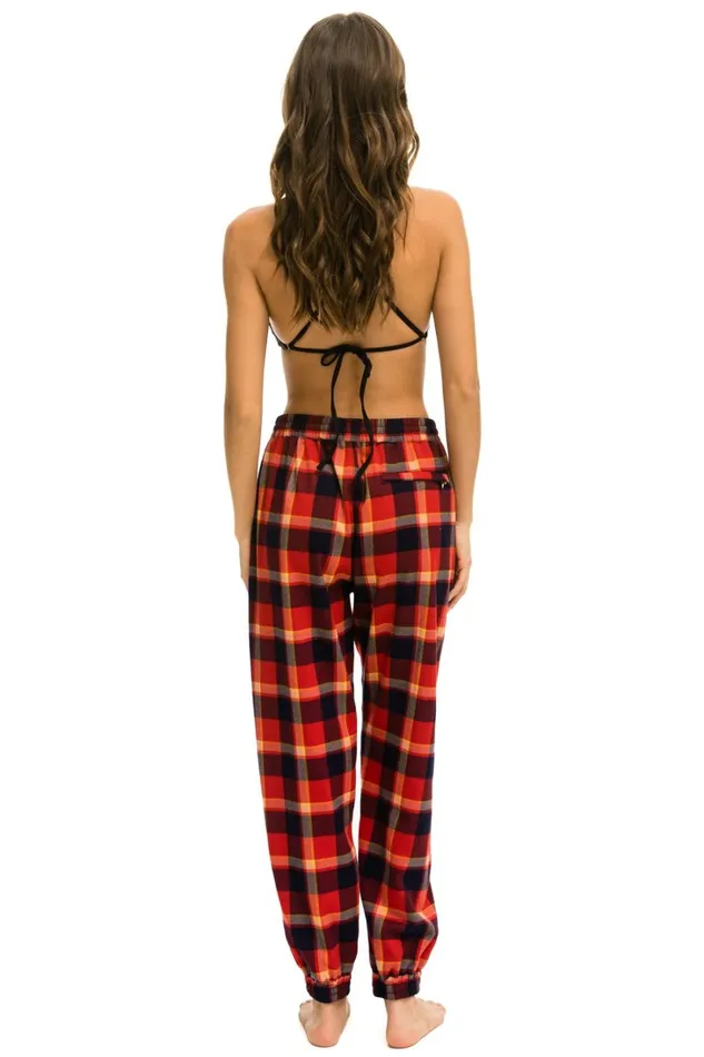Women Bottoms Aviator Nation PLAID LODGE PANT 8211 RUGBY PLAID
