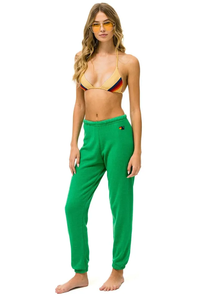 Women Bottoms Aviator Nation RIDE LOGO SWEATPANTS 8211 KELLY GREEN Women Bottoms Aviator Nation RIDE LOGO SWEATPANTS 8211 KELLY GREEN