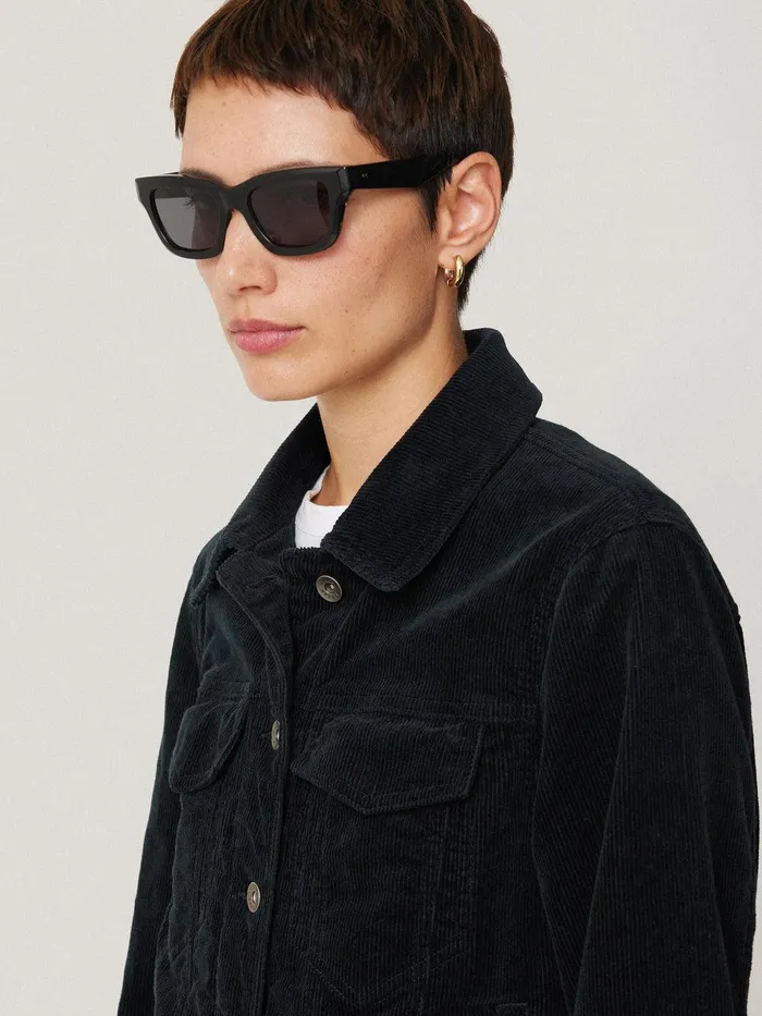Women Boxy Cord Trucker Jacket Navy Jigsaw Coats and Jackets
